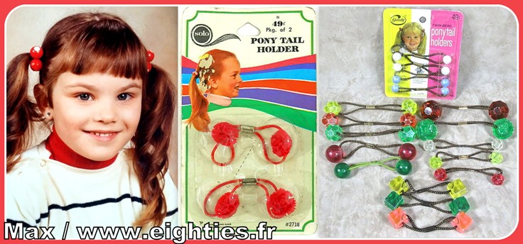 Années 70 boules Attaches couettes années 80 coiffure vintage école